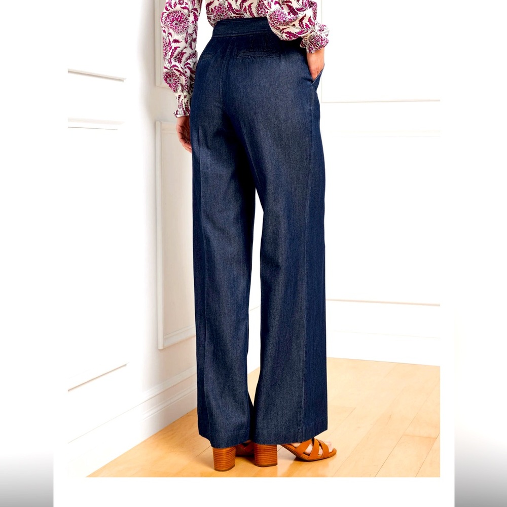 NWT Talbots Signature Denim Wide Dress Pant Size 2